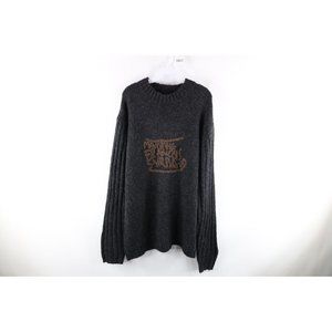 NOS Vtg 90s Marithe Francois Girbaud Mens 2XL Wool Blend Knit Graffiti Sweater